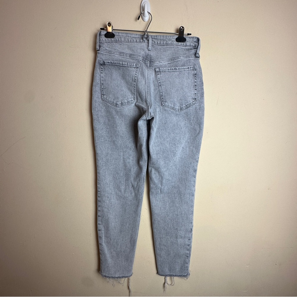 Old Navy OG Straight High Rise Button Fly Gray Denim Jeans Women’s Size 4 - Picture 6 of 15